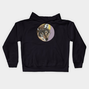 Wolf-Circle edit Kids Hoodie